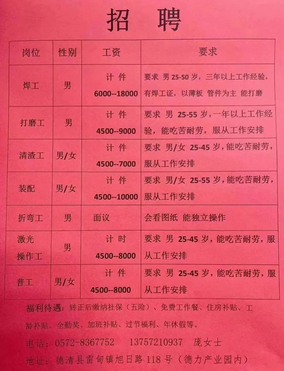 华寺社区居委会招聘启事全新发布